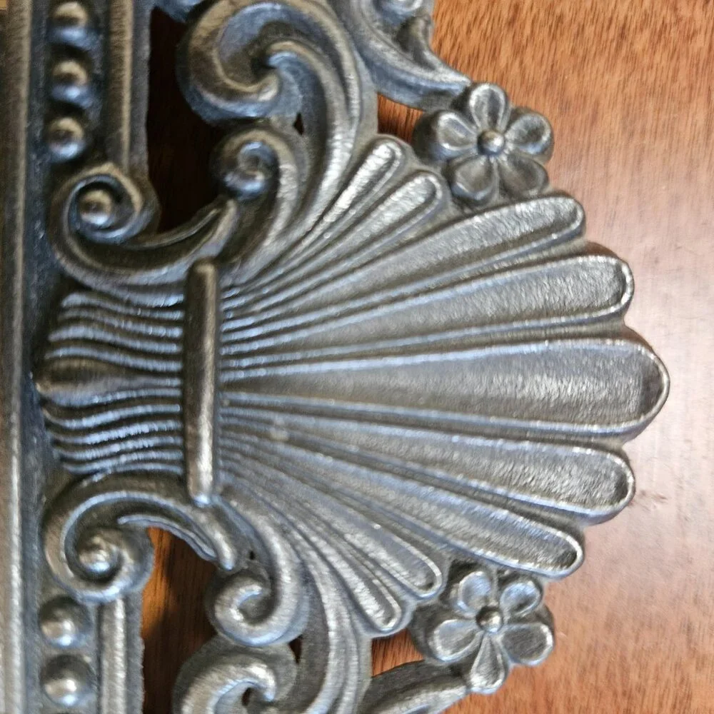 beautiful vintage ornate mirror has hook for hanging